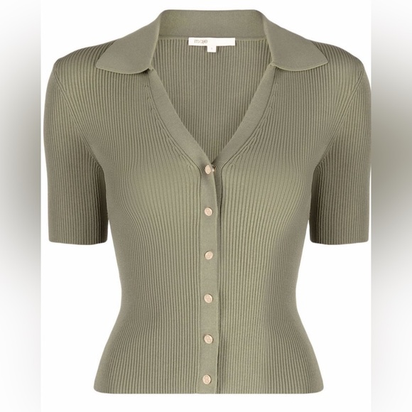 Maje short-sleeved knit ribbed top - Picture 2 of 3